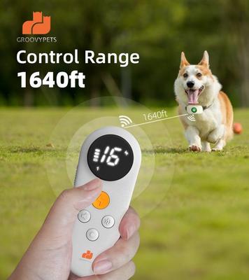 Show full view: GroovyPets 550-yard Remote Dog Training Shock Collar, One Size, White slide 3 of 11