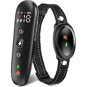 GroovyPets 550-Yard Remote Dog Training Shock Dog Collar, Black