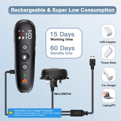 Show full view: GroovyPets 550-Yard Remote Dog Training Shock Dog Collar, Black slide 6 of 10