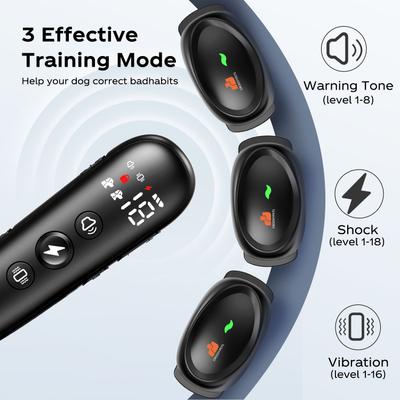 Show full view: GroovyPets 550-Yard Remote Dog Training Shock Dog Collar, Black slide 4 of 10