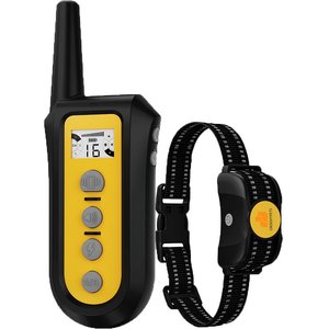 GroovyPets 650 Yard Auto Anti-bark Remote Dog Training Shock Collar, Black, 1 Dog Kit