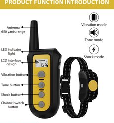 GroovyPets 650 Yard Auto Anti-bark Remote Dog Training Shock Collar, Black, 2 Dog Kit slide 2 of 9