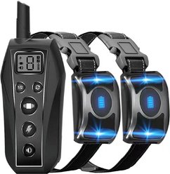 GroovyPets 650 Yard Waterproof Dog Training Shock Collar, 2 collars