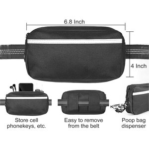 GroovyPets Bungee Hands-Free Reflective Running Dog Leash with Carrying Case, Large: 51 to 68-in long, 1-in wide, Black