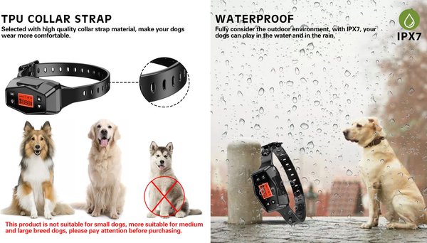 WF01 2-in-1 Wireless Electric Dog Fence & Remote Trainer - Rechargeable Shock Collar With Vibration & Ultrasonic Modes