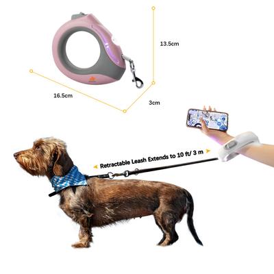 Show full view: GroovyPets LED Flashlight Wearable Hand-Free Retractable Dog Leash, 10-ft long, 3/8-in wide, Green slide 2 of 10