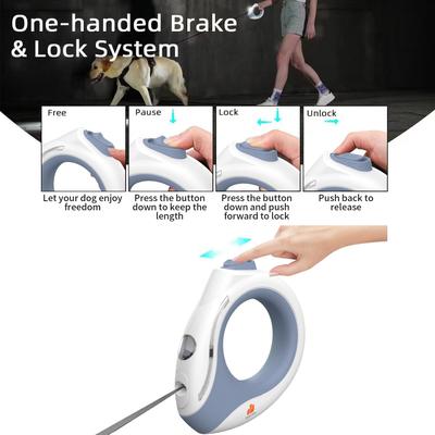 Show full view: GroovyPets LED Flashlight Wearable Hand-Free Retractable Dog Leash, 10-ft long, 3/8-in wide, Mocha slide 3 of 10