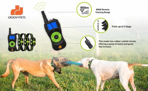 Show full view: GroovyPets One-Dog Kit 800 Yard Waterproof Long-Life Rechargeable Remote Dog Training Shock Collar System slide 2 of 11