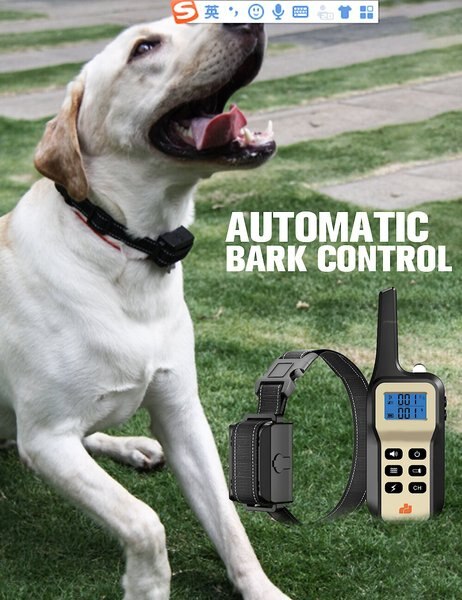GroovyPets Three-Dog Set 1100 Yard Auto Anti Bark, Humane Beep, Vibration, Static Shock Waterproof Rechargeable Dog Training Shock Collar System