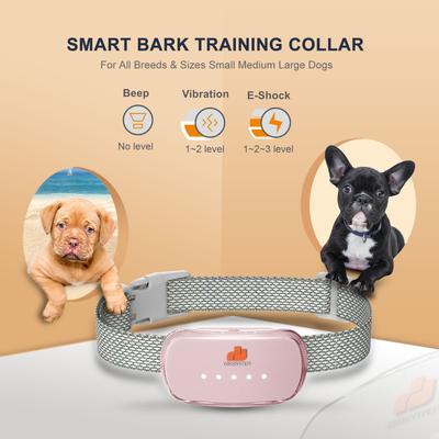 Show full view: GroovyPets Rechargeable Waterproof Bark Control Training Dog Collar, One Size, Pink slide 4 of 10