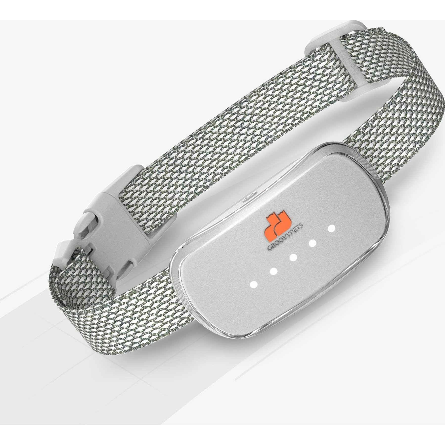 GroovyPets Rechargeable Waterproof Bark Control Training Dog Collar, One Size, White