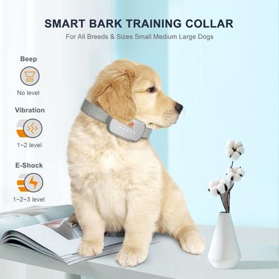 Show full view: GroovyPets Rechargeable Waterproof Bark Control Training Dog Collar, One Size, White slide 5 of 10