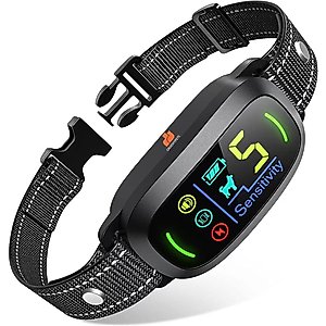 GroovyPets Smart Barking Control Waterproof Automatic Anti Bark Dog Collar, Black