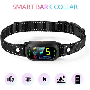 GroovyPets Smart Barking Control Waterproof Automatic Anti Bark Dog Collar, Black
