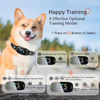 Show full view: GroovyPets Smart Barking Control Waterproof Automatic Anti Bark Dog Collar, Black slide 3 of 9