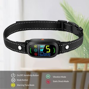 GroovyPets Smart Barking Control Waterproof Automatic Anti Bark Dog Collar, Black