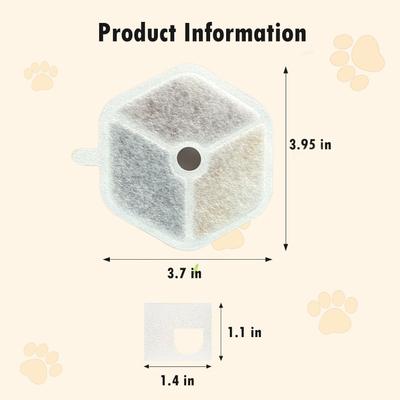 Show full view: GroovyPets Stainless Steel 152-oz Water Fountain Replacement Filters & Pre-Filter Sponges, 9 count slide 2 of 4