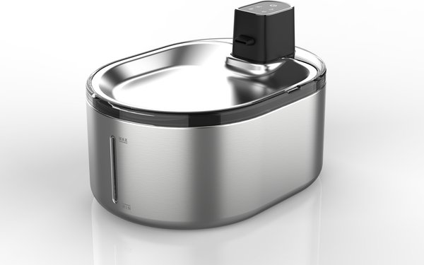 GroovyPets Portable Automatic Stainless Steel Dog & Cat Water Fountain, 186-oz