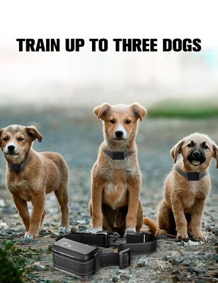 Show full view: GroovyPets Three-Dog Set 1100 Yard Auto Anti Bark, Humane Beep, Vibration, Static Shock Waterproof Rechargeable Dog Training Shock Collar System slide 3 of 7
