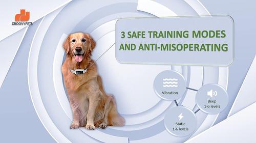 Show full view: GroovyPets Touchscreen Automatic Bark Collar Intelligent Bark Deterrent Dog Collar slide 3 of 12