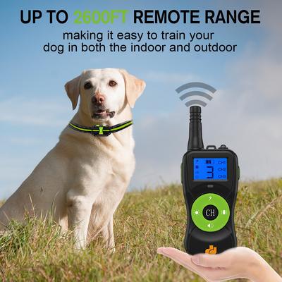 Show full view: GroovyPets Two-Dog Kit 800 Yard Waterproof Long-Life Rechargable Remote Dog Training Shock Collar System slide 6 of 11