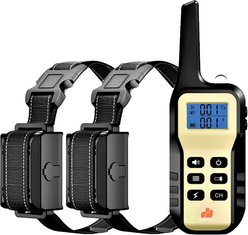 GroovyPets Two-Dog Set 1100 Yard Auto Anti Bark, Humane Beep, Vibration, Static Shock Waterproof Rechargeable Dog Training Shock Collar System slide 1 of 8