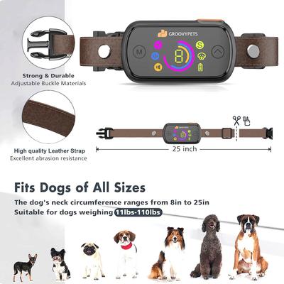 Show full view: GroovyPets Waterproof Smart Barking Control Dog Collar slide 7 of 9