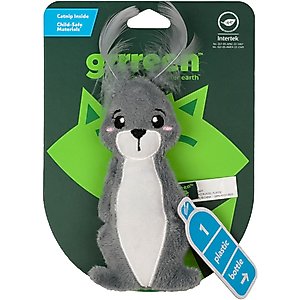 Grrreen Arctic Hare Catnip Plush Cat Toy, Grey, Small