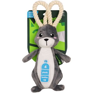 Grrreen Arctic Hare with Rope Squeaky Plush Dog Toy, Medium