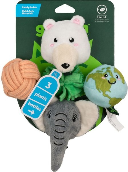 Grrreen Earth Animals Plush Cat Toy with Catnip