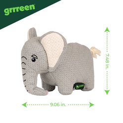 Grrreen Elephant Squeaky Plush Dog Toy, Large slide 2 of 6
