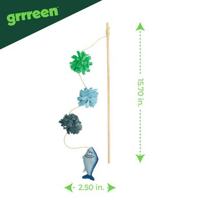 Show full view: Grrreen Fish Teaser Cat Toy with Catnip, Multi, Small slide 2 of 5