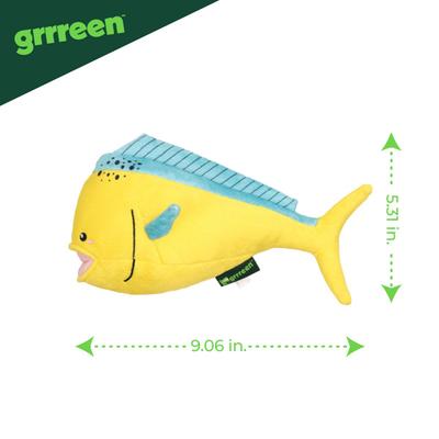 Show full view: Grrreen Mahi Mahi Squeaky Plush Dog Toy, Medium slide 2 of 7