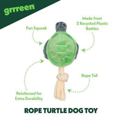 Show full view: Grrreen Rope Turtle Squeaky Plush Dog Toy, Small slide 4 of 6
