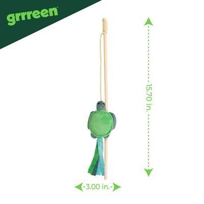 Show full view: Grrreen Turtle Teaser Cat Toy with Catnip, Green, Small slide 2 of 5