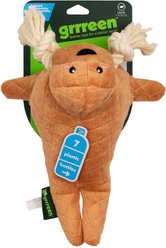 Grrreen Walrus Squeaky Plush Dog Toy, Brown, Medium