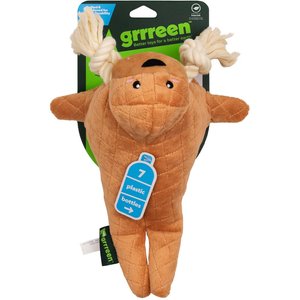 Grrreen Walrus Squeaky Plush Dog Toy, Brown, Medium