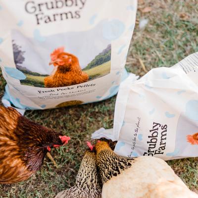 Show full view: Grubbly Farms Fresh Pecks 16% Protein Layer Textured Mix, Whole Grains, & Seeds Poultry Feed, 30-lb bag slide 4 of 4