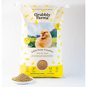 Grubbly Farms Little Pecks 19% Protein Starter Grower Crumbles Poultry Feed, 30-lb bag