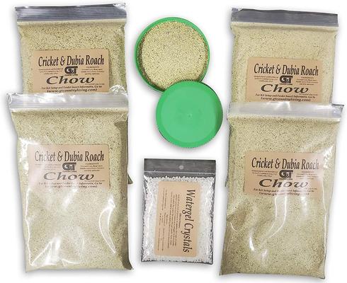 Show full view: G&T Country Living LLC Cricket & Dubia Roach Chow Watergel Crystals Reptile Food, 4-lb bag slide 4 of 6