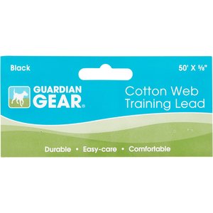 Guardian Gear Cotton Web Training Dog Lead, 50-ft, Black
