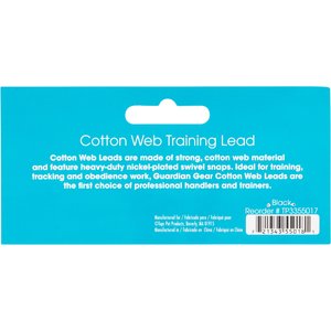 Guardian Gear Cotton Web Training Dog Lead, 50-ft, Black