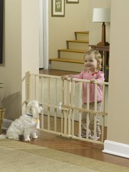 GuardMasterIII Wood Slat Standard Pressure Mounted Dog Gate, Natural