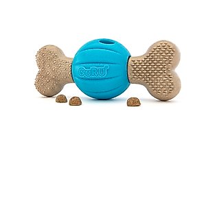 GURU Spin & Chew Bacon Bone Treat Dispensing Dog Toy, Medium
