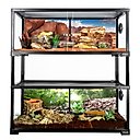 GUZZLO 2-Layer Extra-Low Reptile Glass Terrarium, Black, 40-gal