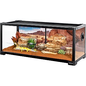 Zilla QuickBuild Terrarium with Easy Clean Bedding Tray, Black