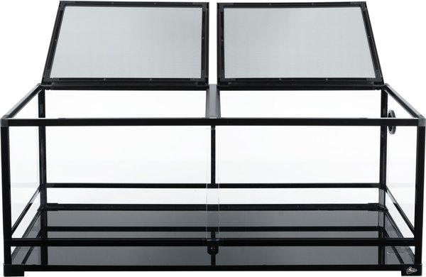 GUZZLO Tempered Glass with Double Top Covers Reptile Terrarium, 64-gal
