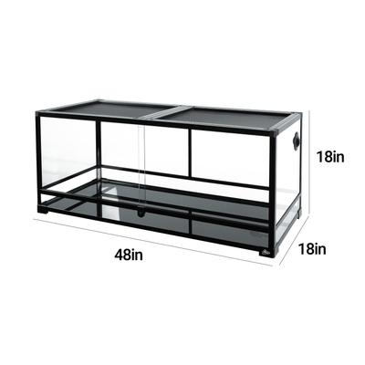 Show full view: GUZZLO Tempered Glass with Double Top Covers Reptile Terrarium, 64-gal slide 4 of 9