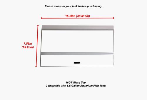 Show full view: H2Pro Glass Canopy Aquarium Fish Tank Cover, 16-in slide 2 of 3