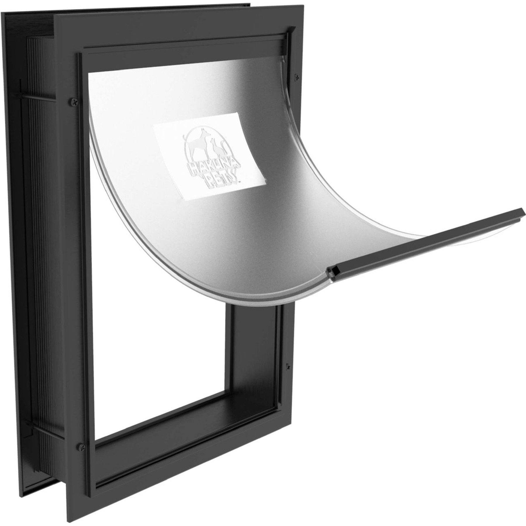 Hakuna Pets Deluxe Aluminum Dog & Cat Door, Black, Medium